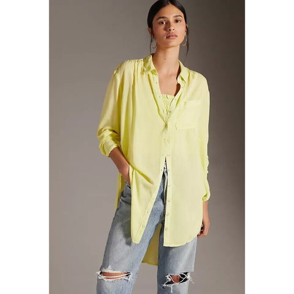 Pilcro And The Letterpress Anthropologie Sleek Buttondown Tunic Top S - Picture 1 of 8